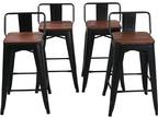 24 Inch Bar Stools Industrial Metal Barstools Set of 4 for - Opportunity