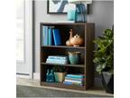 3-Shelf Wood Bookcase Wide Storage Book Display Adjustable - Opportunity