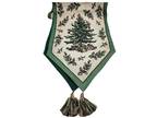 Spode Christmas Tree Tapestry Woven Table Runner Tassels - Opportunity