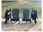 Adirondack Folding Firepit Chairs Stained Black Set of 4