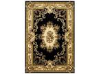 Kas Rugs Elegant Aubusson Black 2 ft. 3 in. x 3 ft. 3 in. Area Rug - Opportunity