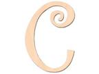 Design Craft MIllworks 8 in. Baltic Birch Curly Wood Letter (C) - Opportunity