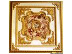 39" x39" Square Gold with Red Cherubs Michealangelo Ceiling Medallions -