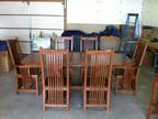 Amish Oak Mission Style Table, Chairs and Barstools - $2700 (Scottsbluff)