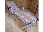 Vintage Webbed Aluminum Folding Chaise Lounge Lawn Beach - Opportunity