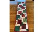Christmas Holly Cranberry Red Green Cream Snow Table Topper - Opportunity