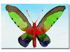 Trademark Fine Art 22 in. x 32 in. Fantasy Butterfly Green and Purple Canvas Art