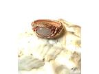 Gold and Copper Wire Wrap White Agate Ring