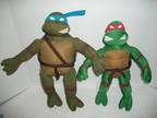 Teenage Mutant Ninja Turtles 2003 plush lot of 2 Leonardo & Raphael -