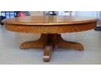 VINTAGE ROUND OAK COFFEE TABLE 44 inch - - Opportunity
