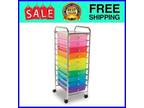 10 Drawer Rolling Cart by Simply Tidy, Rainbow Color - Opportunity