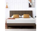 Full Size Bed, Platform Bed Frame with Upholstered Headboard