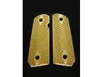 Maple Braided Weave COMPACT 1911 Grips Checkered Engraved - Opportunity