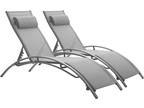 Leisurelife Adjustable Chaise Lounge Chairs Outdoor with