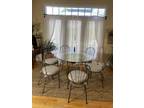 Ethan Allen Country French Round Glass Top Table + 6 metal - Opportunity