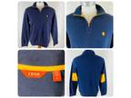 Izod Men's Size M Golf Blue Yellow 1/4 Zip Pullover Top - Opportunity