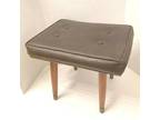 Vintage mid century foot stool ottoman naugahyde cushion w - Opportunity