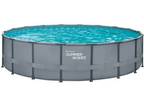 Summer Waves 18 ft Elite Frame Pool, Round, Cool Gray - Opportunity
