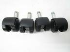 Lot Of 4 Black 1 3/4" Tall Plastic Wheel Furniture Caster - Opportunity