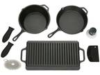 8 Piece Pre-Seasoned Cast Iron Skillet Cookware Set and - Opportunity