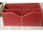 Red Faux Leather 5-Compartment Desktop Organizer Caddy - Opportunity