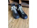 Mens 8 antique Soccer futbol High top Boots vintage leather - Opportunity