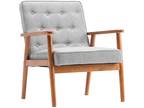 Modern Single Linen Fabric Accent Armchair Seat Chair Chair