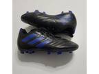 Adidas Soccer Cleats Boys 12K Black Blue Lace Up Low Top