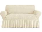 Slipcover 1 Piece for 2 Cushion Couch Sofa Cover with Skirt - Opportunity