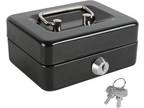 Xydled Locking Steel Mini Cash Box with Removable Coin Tray