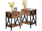 VECELO Nightstand Set of 2, Modern Bedside End Tables - Opportunity