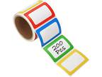 PAPRMA Name Tag Stickers, 200Pcs Colorful Plain Name