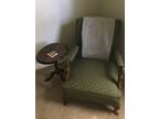 Sage Green Chair and Side Table