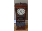 Antique National Time Recorder CO. Time Clock Large 38" Tall - Opportunity