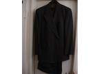 Men's Botany Doubled Breasted Charcoal Gray Suit ~ Like New 42r !