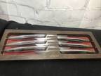 6 Carvel Hall Steak Knife Knives Set Mid Century & Holder - Opportunity