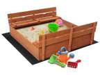Outdoor Covered Sandbox with Two Bench Seats For 3-8 Years
