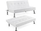 Sofa Bed Pull Out Convertible Classic Decor Tufted Faux