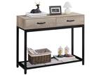 Smile Mart Industrial Wood 2-Tier Entryway Console Table with - Opportunity