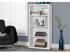 White 3 Shelf Wood Bookcase Low 47.5" H 11.75" W 23.75" D - Opportunity