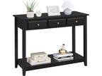 Console Table 3-Drawer Wooden Storage Shelf Entryway Living