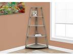 Gray Ladder Corner Bookcase Wooden 5 Shelf 24.25" W 34.25" D - Opportunity