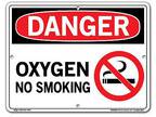 Vestil Danger Sign Sign Message OXYGEN NO SMOKING Length - Opportunity