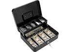 Cash Box with Lock Key and Money Tray Large Money Box for