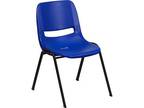 Plastic Student Stack Chair Navy w/ Black Frame - Opportunity