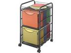 Safco Onyx Mesh Cart with 2 File Drawers- Black - Opportunity