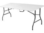 COSCO 6 Ft. Fold-In-Half Banquet Table W/Handle, White