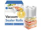 Reli. Vacuum Sealer Bags - 4 Rolls of 8" x50' 4 Rolls Bulk - Opportunity