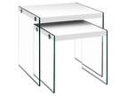 Nesting Table - 2pcs Set / Glossy White / Tempered Glass - Opportunity
