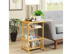 3 Tier Bamboo Wood End Table, Nightstand w/Storage - Opportunity